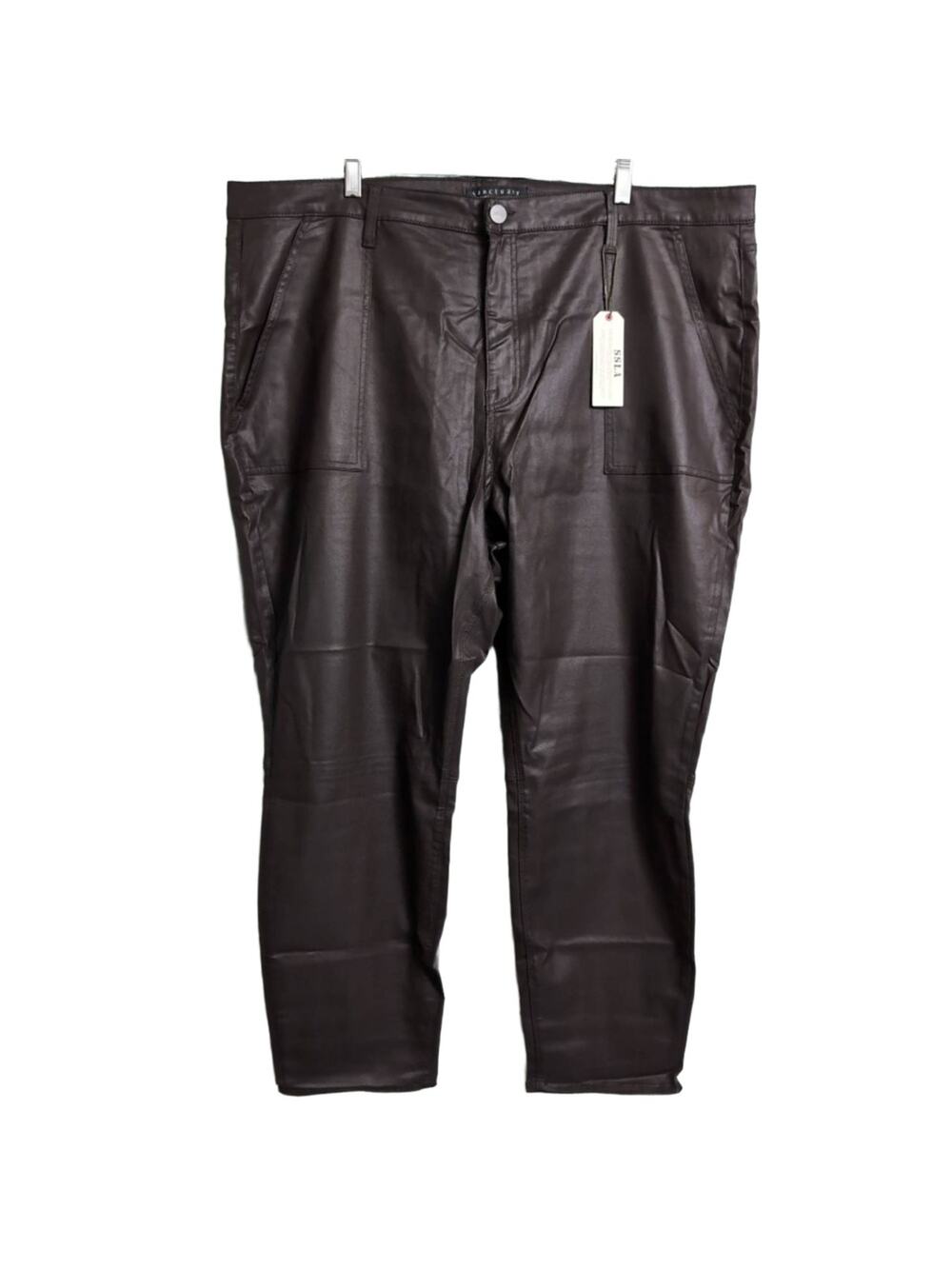 NWT SANCTUARY Dark Brown Faux Leather Leggings Pants Edgy 24W
